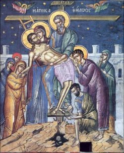 Ιησούς Χριστός αποκαθήλωση_Положение во Гроб_Jesus Christ Crucifixion_Byzantine-Orthodox-Icon_snyatie1