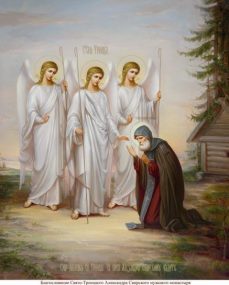 Αλέξανδρος του Σβιρ-_ Appearance of the Holy Trinity to St. Alexander Svirsky-_Явление Пресвятой Троицы Александру Свирскому_