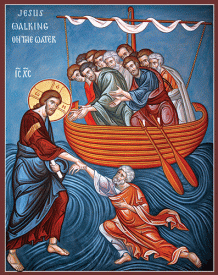 Ιησούς Χριστός_ΠΕΡΠΑΤΩΝΤΑΣ ΠΑΝΩ ΣΤΑ ΚΥΜΑΤΑ_Jesus-Christ_Walking-on-Water- Господне Иисус-Христос-Byzantine Orthodox Icon008590WE