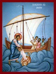 Ιησούς Χριστός_ΠΕΡΠΑΤΩΝΤΑΣ ΠΑΝΩ ΣΤΑ ΚΥΜΑΤΑ_Jesus-Christ_Walking-on-Water- Господне Иисус-Христос-Byzantine Orthodox Icon_sanpietro